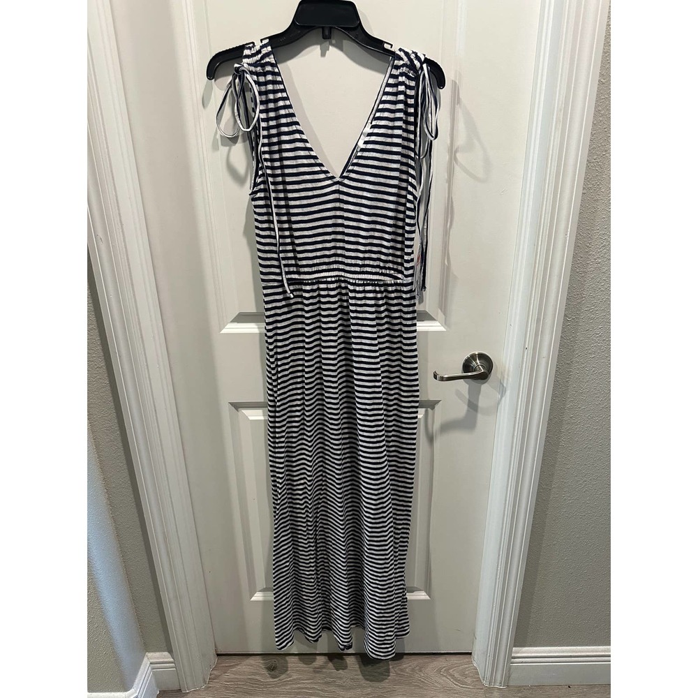 Nordstrom rack STRIPED MAXI DRESS IN NAVY- WHITE BROOKE STRIPE - Picture 2 of 10